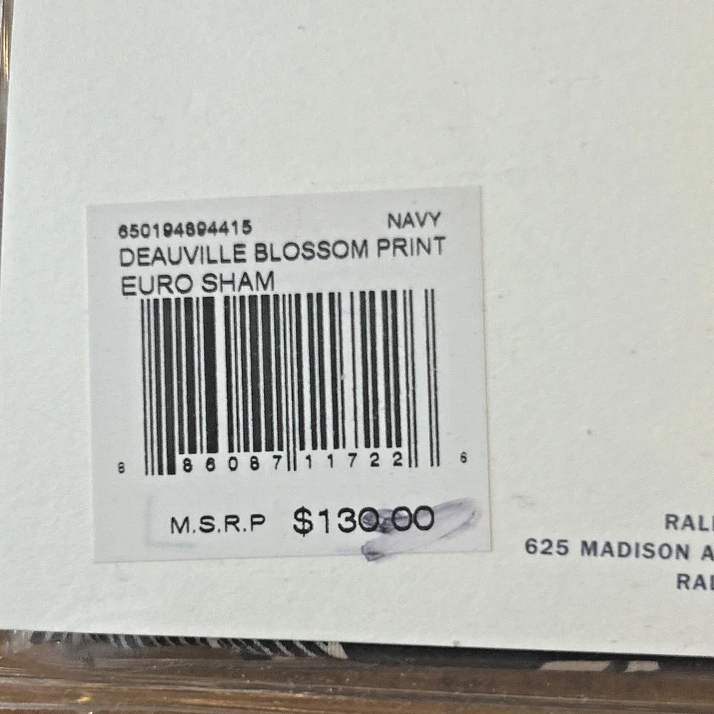 Ralph‎ Lauren Deuville Blossom Euro Shams 2 New in Package Navy Floral